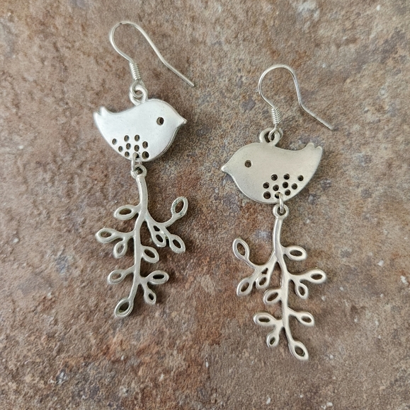 Silver Love Bird earrings - Picture 2 of 4